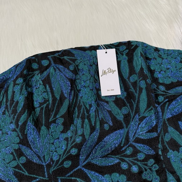 Lilly Pulitzer Women's Size 10 Lagoon Berry Brocade Camilo‎ Strapless Corset Top - Picture 2 of 10